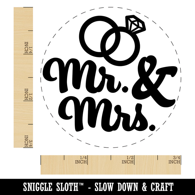 Mr. and Mrs. Wedding Rings Self-Inking Rubber Stamp for Stamping Crafting Planners