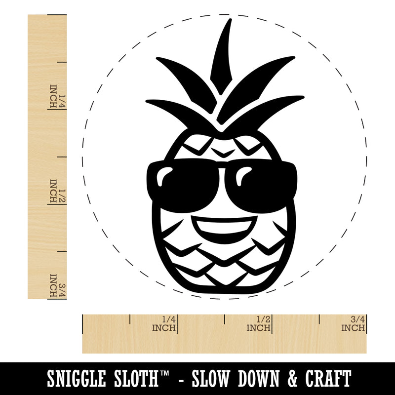 Pineapple with Sunglasses Self-Inking Rubber Stamp for Stamping Crafting Planners