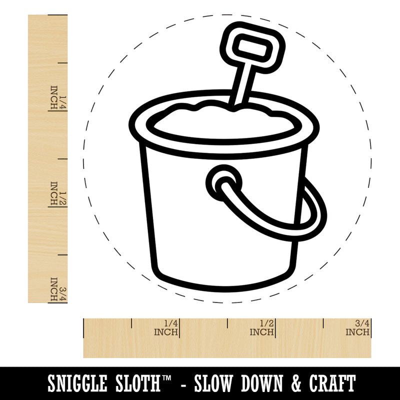 Sand Bucket Pail Self-Inking Rubber Stamp for Stamping Crafting Planners