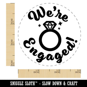 We're Engaged Wedding Self-Inking Rubber Stamp for Stamping Crafting Planners