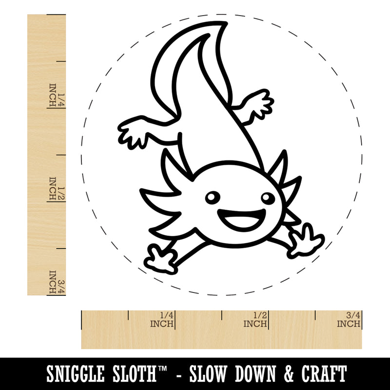 Adventurous Axolotl Salamander Self-Inking Rubber Stamp for Stamping Crafting Planners
