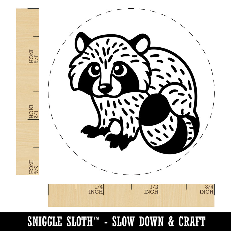 Baby Raccoon Woodland Animal Self-Inking Rubber Stamp for Stamping Crafting Planners