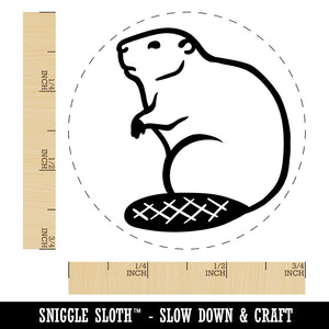 Beaver Sitting Self-Inking Rubber Stamp for Stamping Crafting Planners