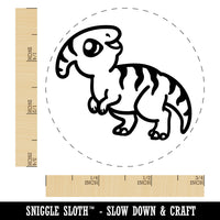 Chibi Parasaurolophus Dinosaur Self-Inking Rubber Stamp for Stamping Crafting Planners