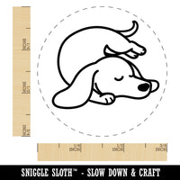 Dachshund Sleeping Wiener Dog Self-Inking Rubber Stamp for Stamping Crafting Planners