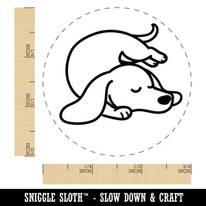 Dachshund Sleeping Wiener Dog Self-Inking Rubber Stamp for Stamping Crafting Planners