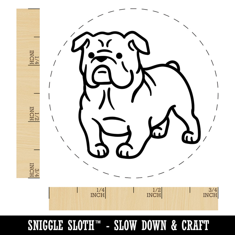 English Bulldog Standing Dog Self-Inking Rubber Stamp for Stamping Crafting Planners
