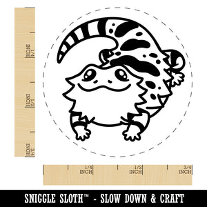 Fat Cute Bearded Dragon Lizard Reptile Self-Inking Rubber Stamp for Stamping Crafting Planners