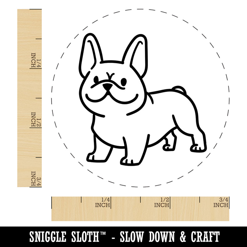 Frenchie Standing French Bulldog Dog Self-Inking Rubber Stamp for Stamping Crafting Planners