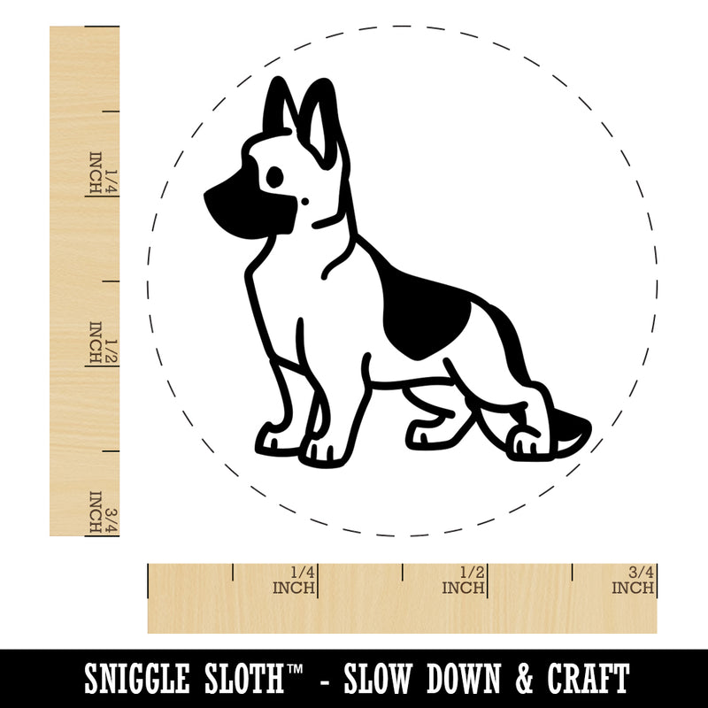 German Shepherd Standing Dog Self-Inking Rubber Stamp for Stamping Crafting Planners