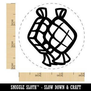 Ketupat Woven Rice Cakes Indonesia Food Self-Inking Rubber Stamp for Stamping Crafting Planners