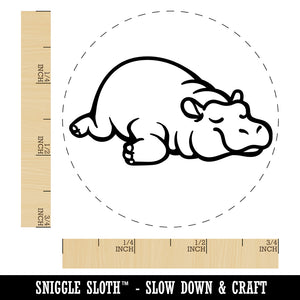 Lazy Hippo Hippopotamus Cute Self-Inking Rubber Stamp for Stamping Crafting Planners