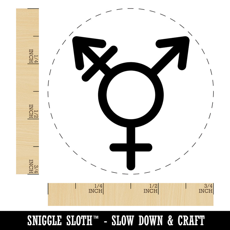 Male with Stroke and Female Sign Transgender Gender Symbol Self-Inking Rubber Stamp for Stamping Crafting Planners