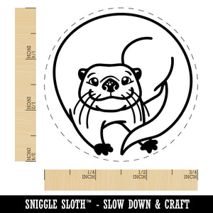 Mischievous River Otter Self-Inking Rubber Stamp for Stamping Crafting Planners