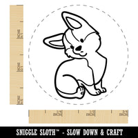 Pembroke Welsh Corgi Sitting Dog Self-Inking Rubber Stamp for Stamping Crafting Planners