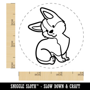 Pembroke Welsh Corgi Sitting Dog Self-Inking Rubber Stamp for Stamping Crafting Planners