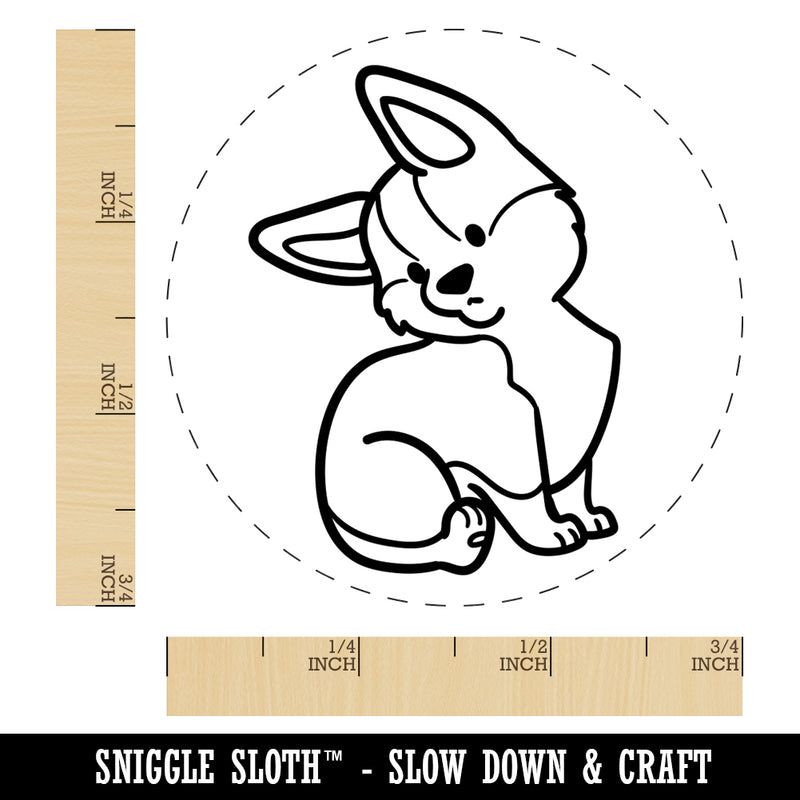 Pembroke Welsh Corgi Sitting Dog Self-Inking Rubber Stamp for Stamping Crafting Planners