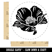 Pretty Poppy Flower Self-Inking Rubber Stamp for Stamping Crafting Planners