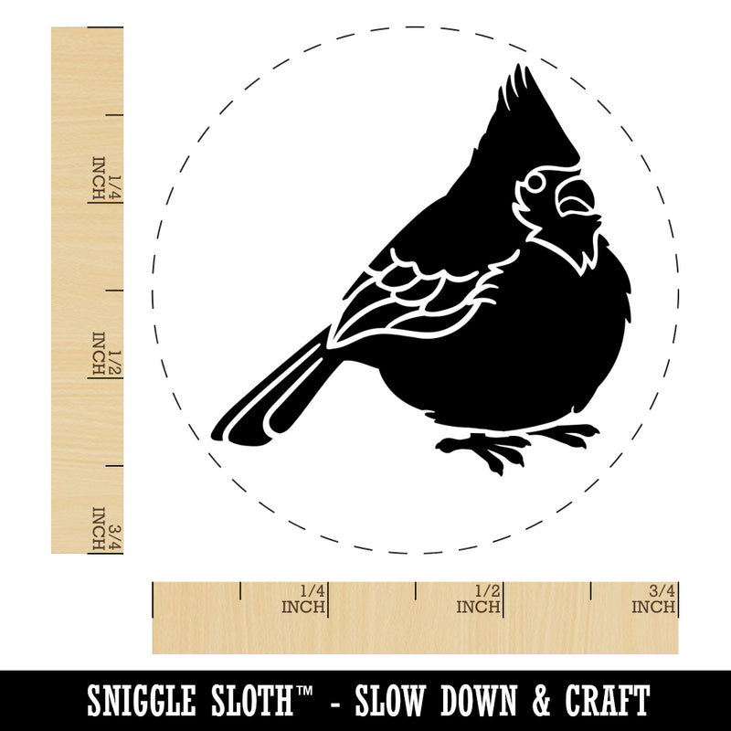 Puffy Cardinal Bird Self-Inking Rubber Stamp for Stamping Crafting Planners