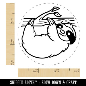 Sloth Hanging from a Branch Self-Inking Rubber Stamp for Stamping Crafting Planners