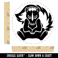 Sweet Skunk Sitting Self-Inking Rubber Stamp for Stamping Crafting Planners