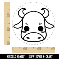 Charming Kawaii Chibi Bull Face Blushing Cheeks Self-Inking Rubber Stamp for Stamping Crafting Planners
