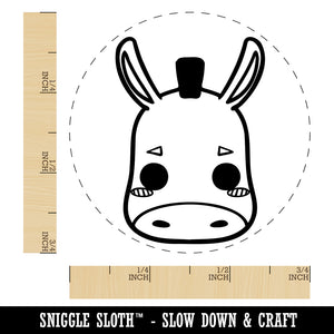 Charming Kawaii Chibi Donkey Mule Face Blushing Cheeks Farm Self-Inking Rubber Stamp for Stamping Crafting Planners