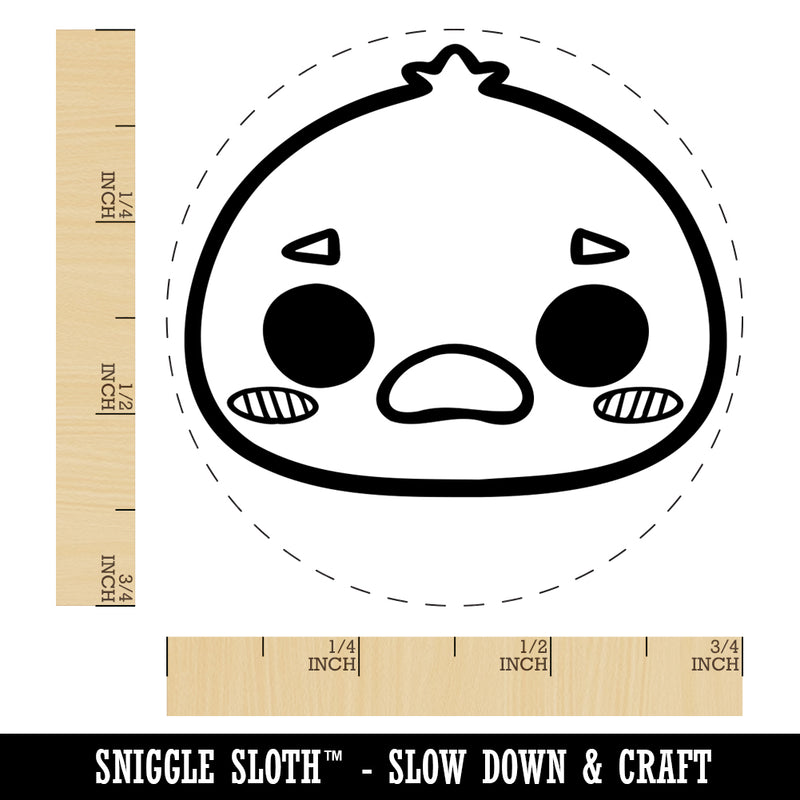 Charming Kawaii Chibi Duck Goose Face Blushing Cheeks Farm Eggs Self-Inking Rubber Stamp for Stamping Crafting Planners