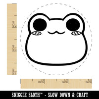 Charming Kawaii Chibi Smug Frog Toad Face Blushing Cheeks Self-Inking Rubber Stamp for Stamping Crafting Planners