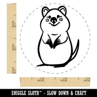 Cheerful Standing Quokka Self-Inking Rubber Stamp for Stamping Crafting Planners