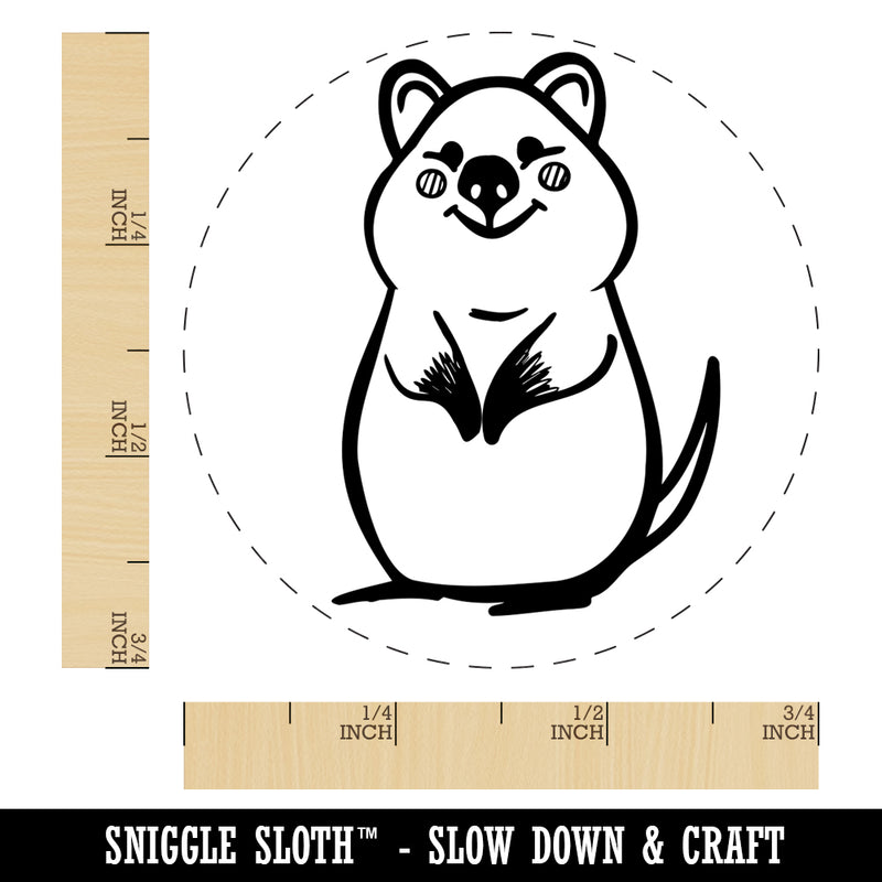 Cheerful Standing Quokka Self-Inking Rubber Stamp for Stamping Crafting Planners