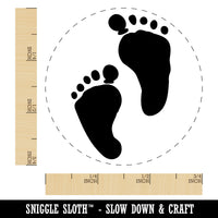 Cute Baby Footprints Silhouette Self-Inking Rubber Stamp for Stamping Crafting Planners