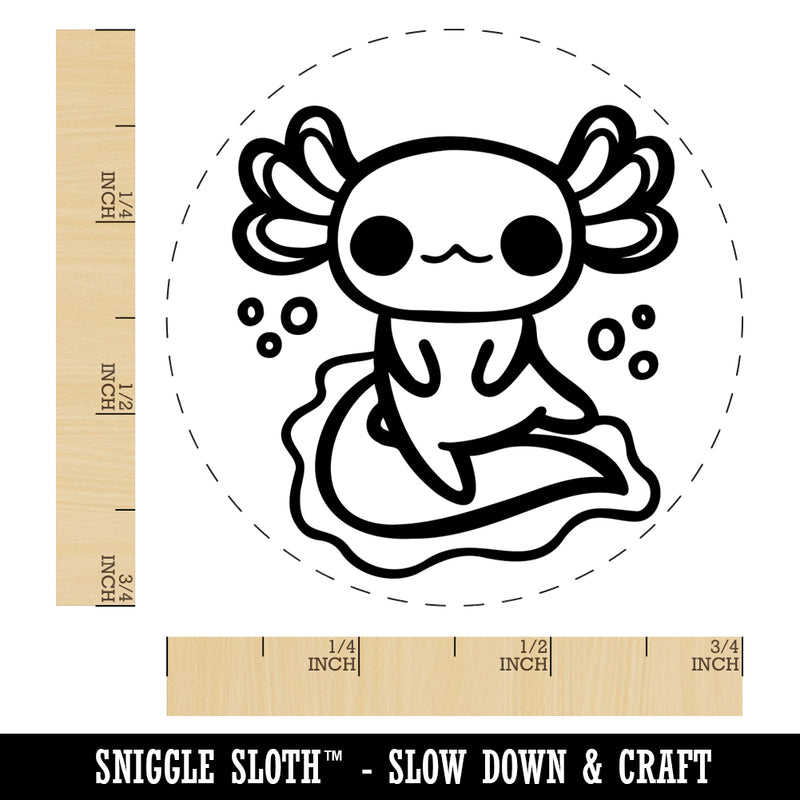 Delightful Kawaii Chibi Axolotl Self-Inking Rubber Stamp for Stamping Crafting Planners
