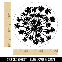 Queen Anne's Lace Flower Silhouette Doodle Sketch Self-Inking Rubber Stamp for Stamping Crafting Planners