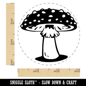 Amanita Muscaria Fly Agaric Poisonous Mushroom Whimsical Toadstool Self-Inking Rubber Stamp for Stamping Crafting Planners