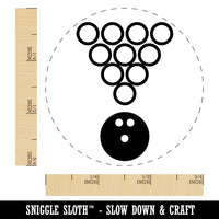 Bowling Ball Rolling Towards Pins Self-Inking Rubber Stamp for Stamping Crafting Planners