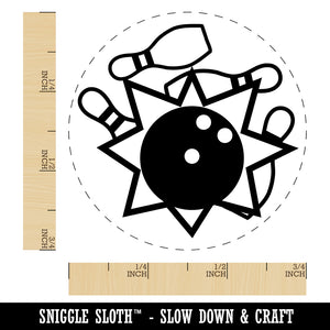 Bowling Ball Strike Pins Self-Inking Rubber Stamp for Stamping Crafting Planners