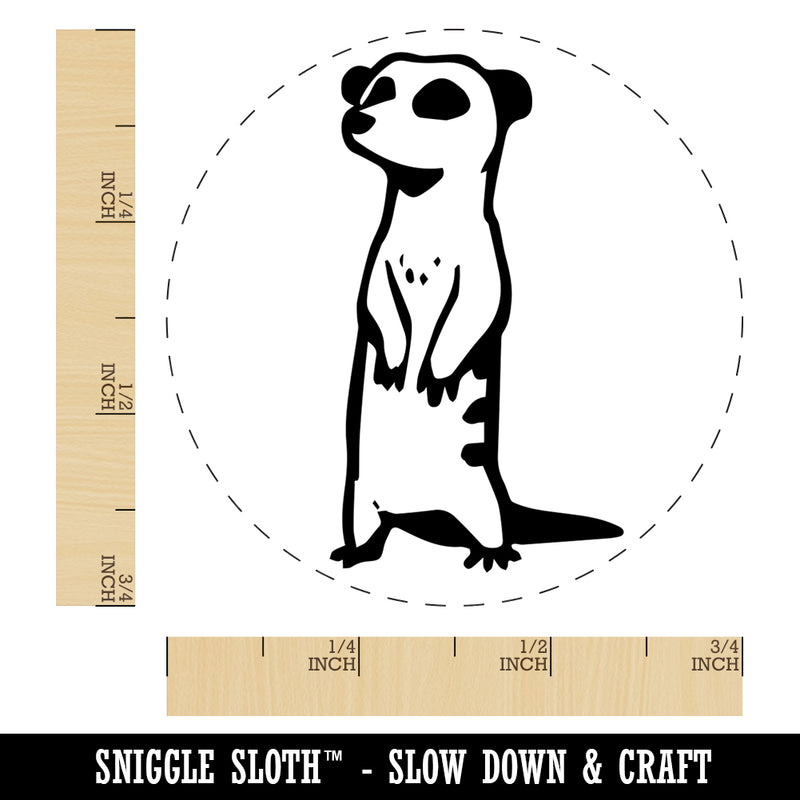 Curious Standing African Meerkat Self-Inking Rubber Stamp for Stamping Crafting Planners