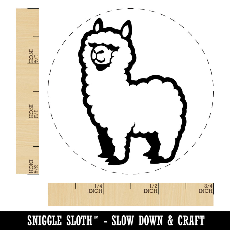 Cute Alpaca is Fluffy and Fuzzy Self-Inking Rubber Stamp for Stamping Crafting Planners