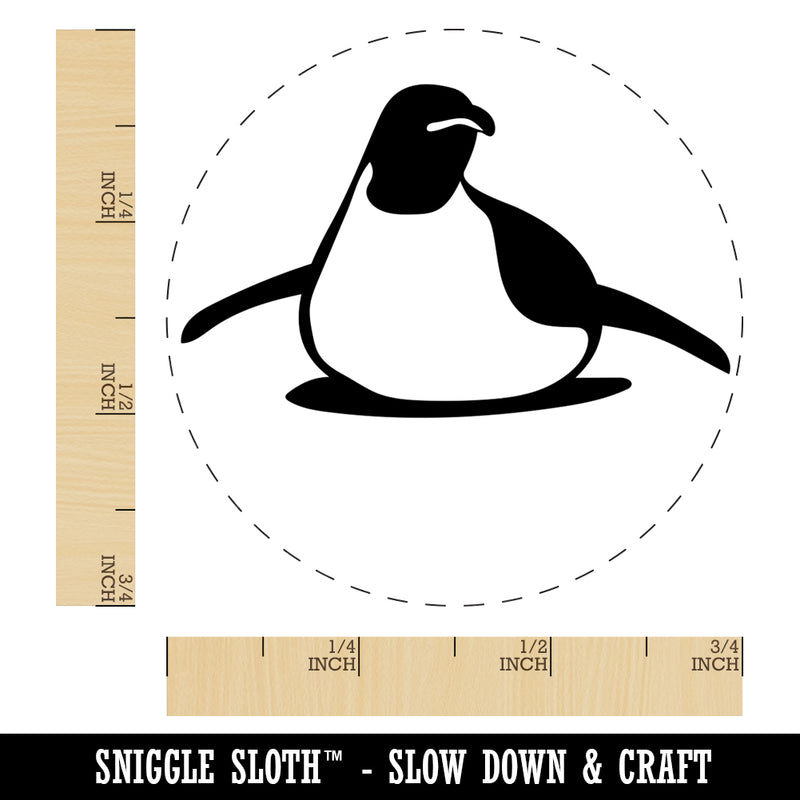 Cute Emperor Penguin Laying or Sliding on Belly Self-Inking Rubber Stamp for Stamping Crafting Planners