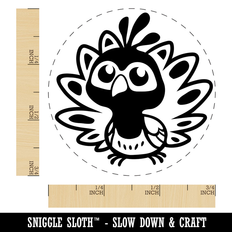 Cute Kawaii Peacock Bird Self-Inking Rubber Stamp for Stamping Crafting Planners
