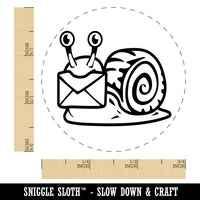 Cute Snail with Mail Gastropod Self-Inking Rubber Stamp for Stamping Crafting Planners