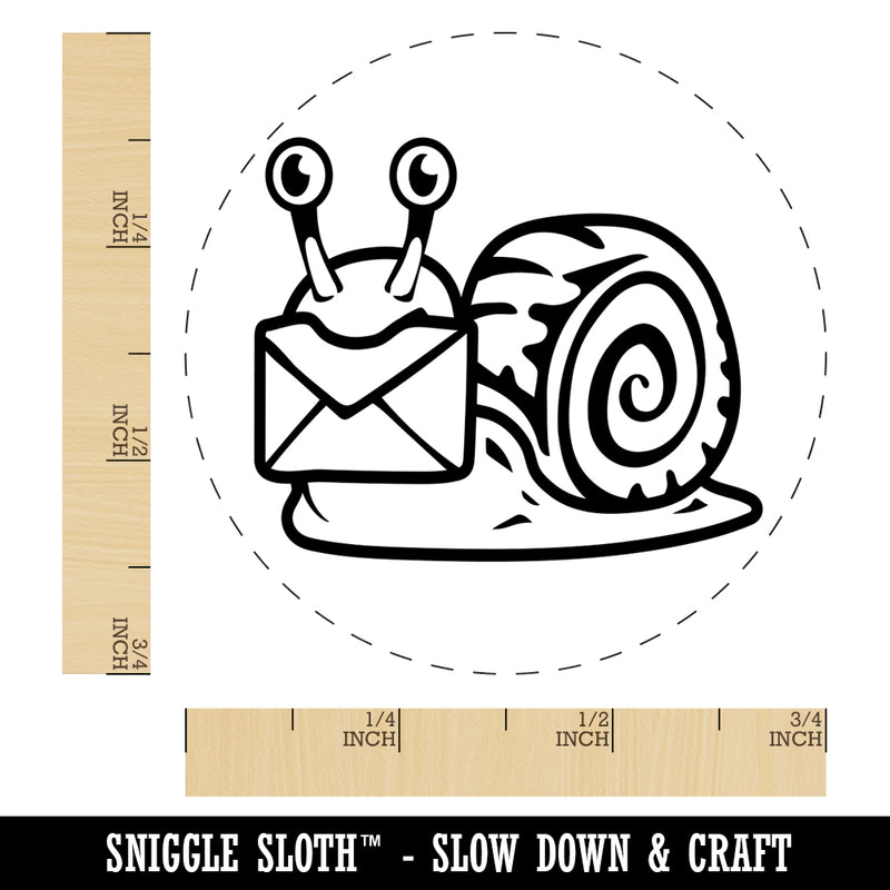 Cute Snail with Mail Gastropod Self-Inking Rubber Stamp for Stamping Crafting Planners