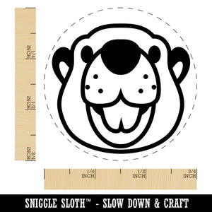 Cute Toothy Beaver Head Self-Inking Rubber Stamp for Stamping Crafting Planners