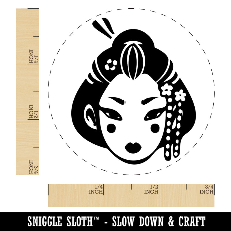 Japanese Geisha Woman Head Self-Inking Rubber Stamp for Stamping Crafting Planners