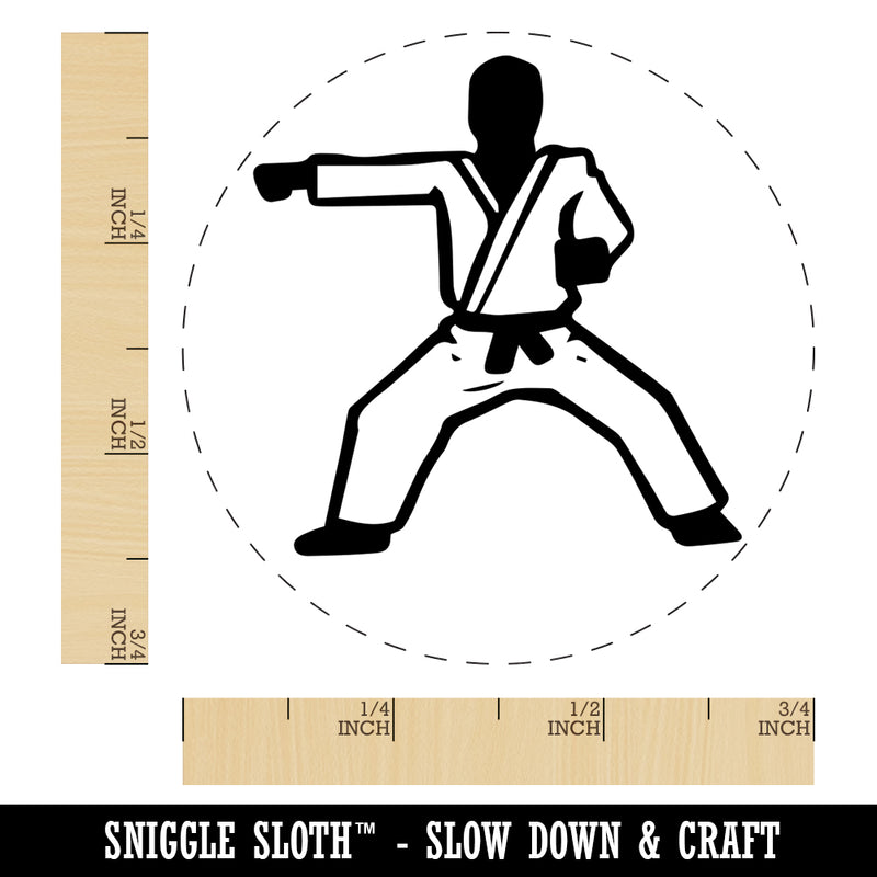 Kung Fu Martial Arts Rider Stance Karate Gi Self-Inking Rubber Stamp for Stamping Crafting Planners