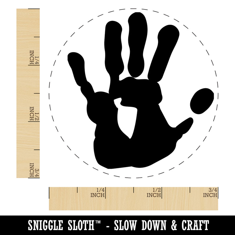 Left Hand Print Self-Inking Rubber Stamp for Stamping Crafting Planners