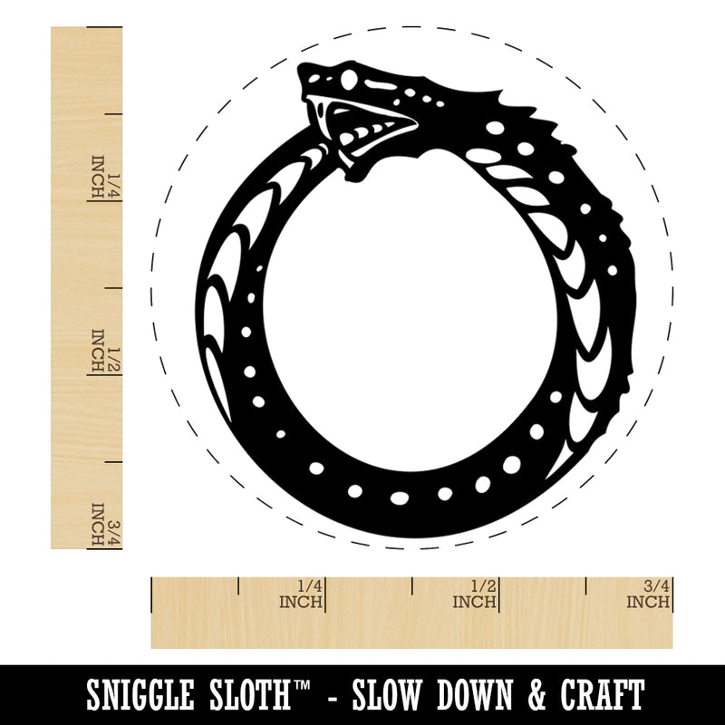 Ouroboros Serpent Snake Eating Tail Ring Circle Self-Inking Rubber Stamp for Stamping Crafting Planners