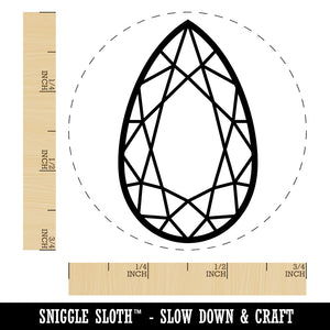 Pear Drop Gem Diamond Cut Jewelry Self-Inking Rubber Stamp for Stamping Crafting Planners