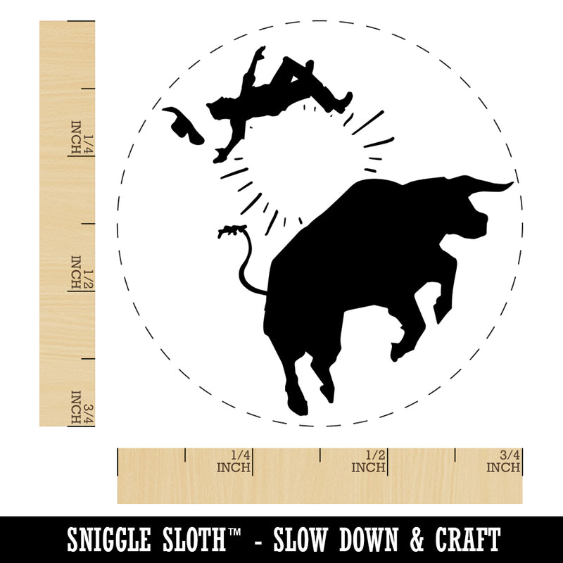 Rodeo Bull Bucking Throwing Cowboy Self-Inking Rubber Stamp for Stamping Crafting Planners